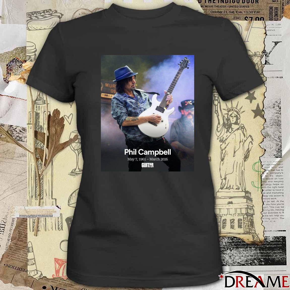 Phil Campbell May 7 1961 – March 2026 Guitar World Poster t-shirt