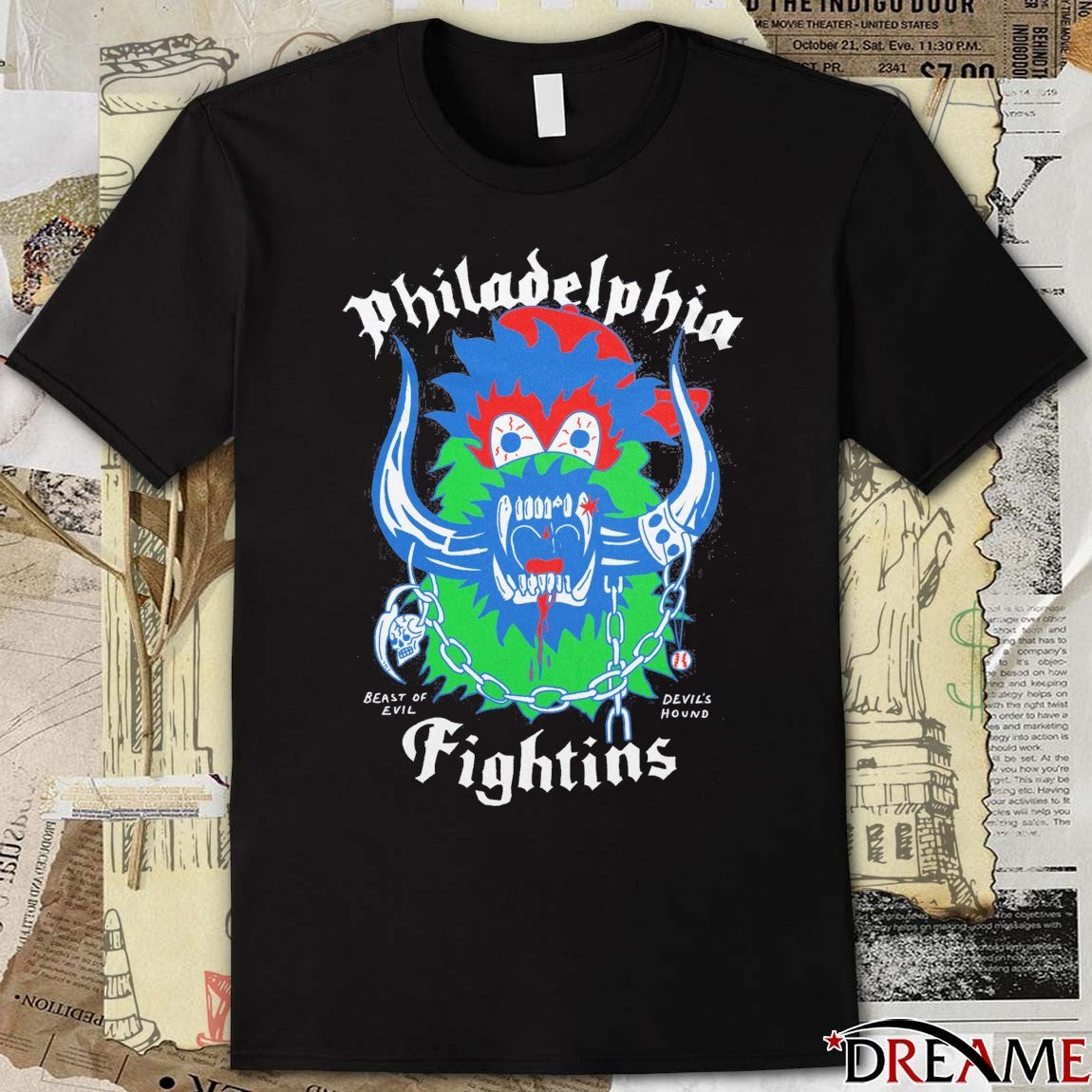 Philadelphia Fightins Beast Of Evil Devil’s Hound t-shirt