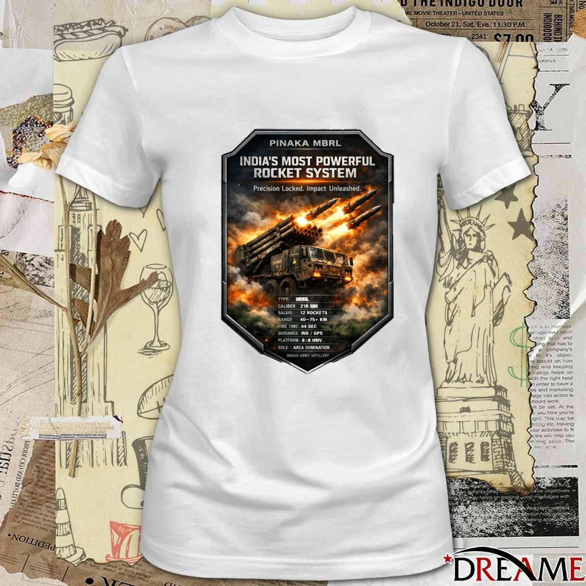 Pinaka MBRL India’s Most Powerful Rocket System Precision Locked Impact Unleashed t-shirt