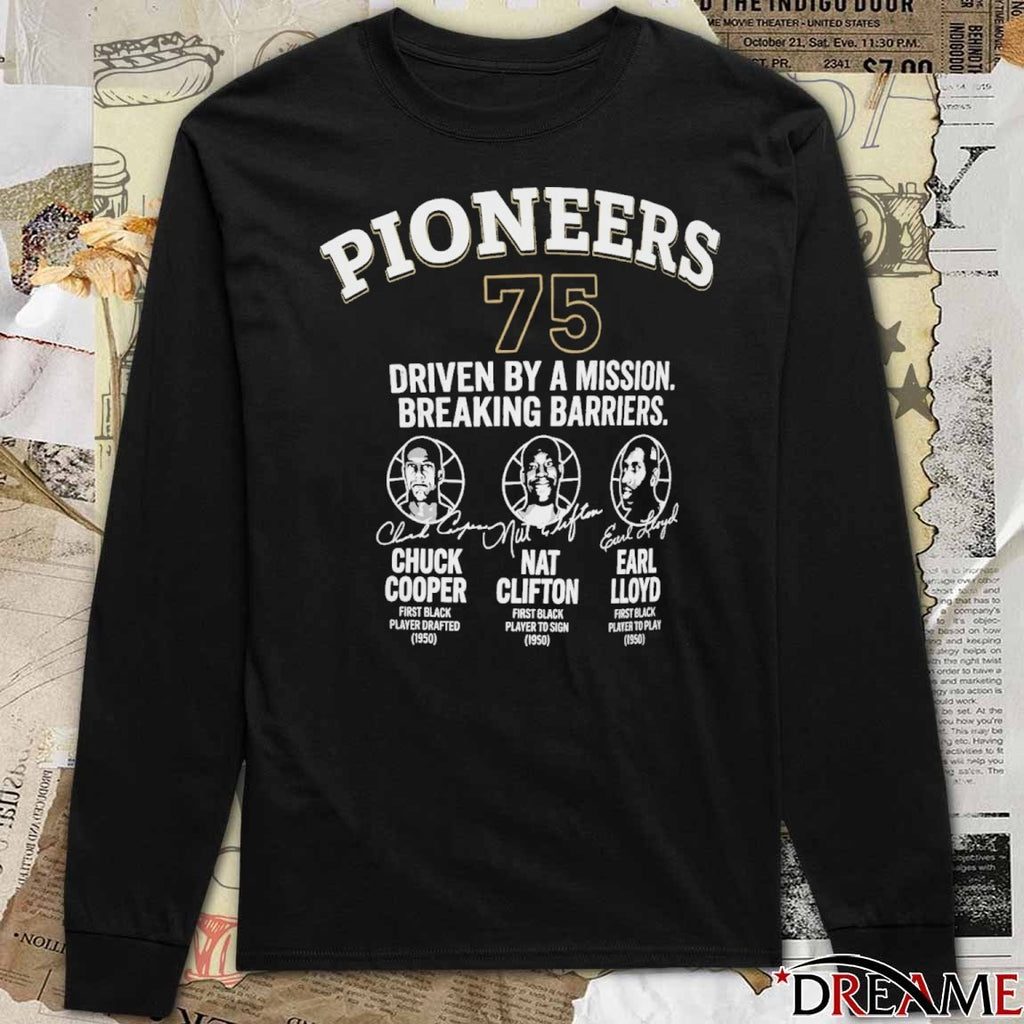 Pioneers 75 Driven By A Mision Cooper Clifton Lloyd Black History Month 1950 Signatures t-shirt