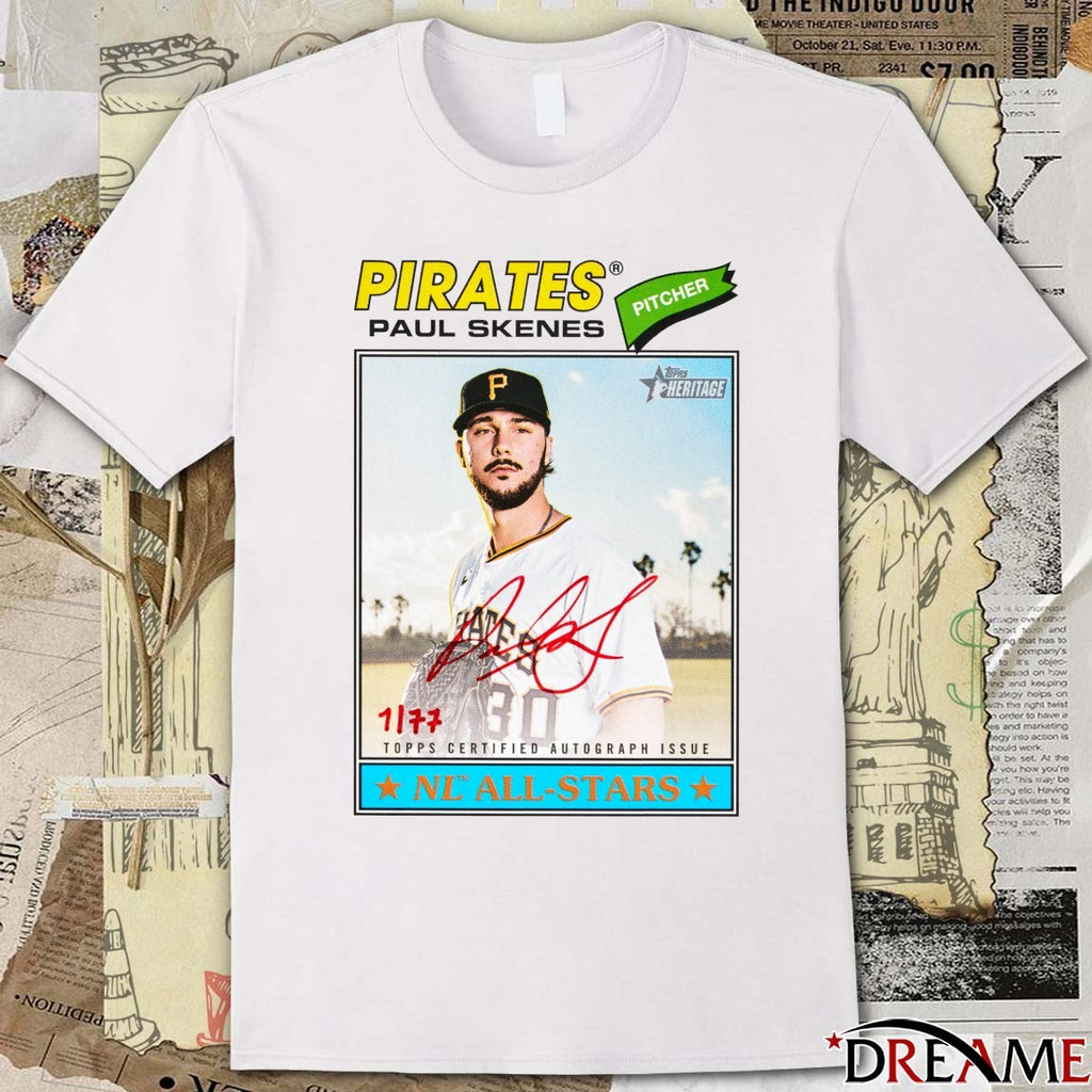 Pirates Paul Skenes Topps Certified Autograph Issue Nl All-stars Signature t-shirt