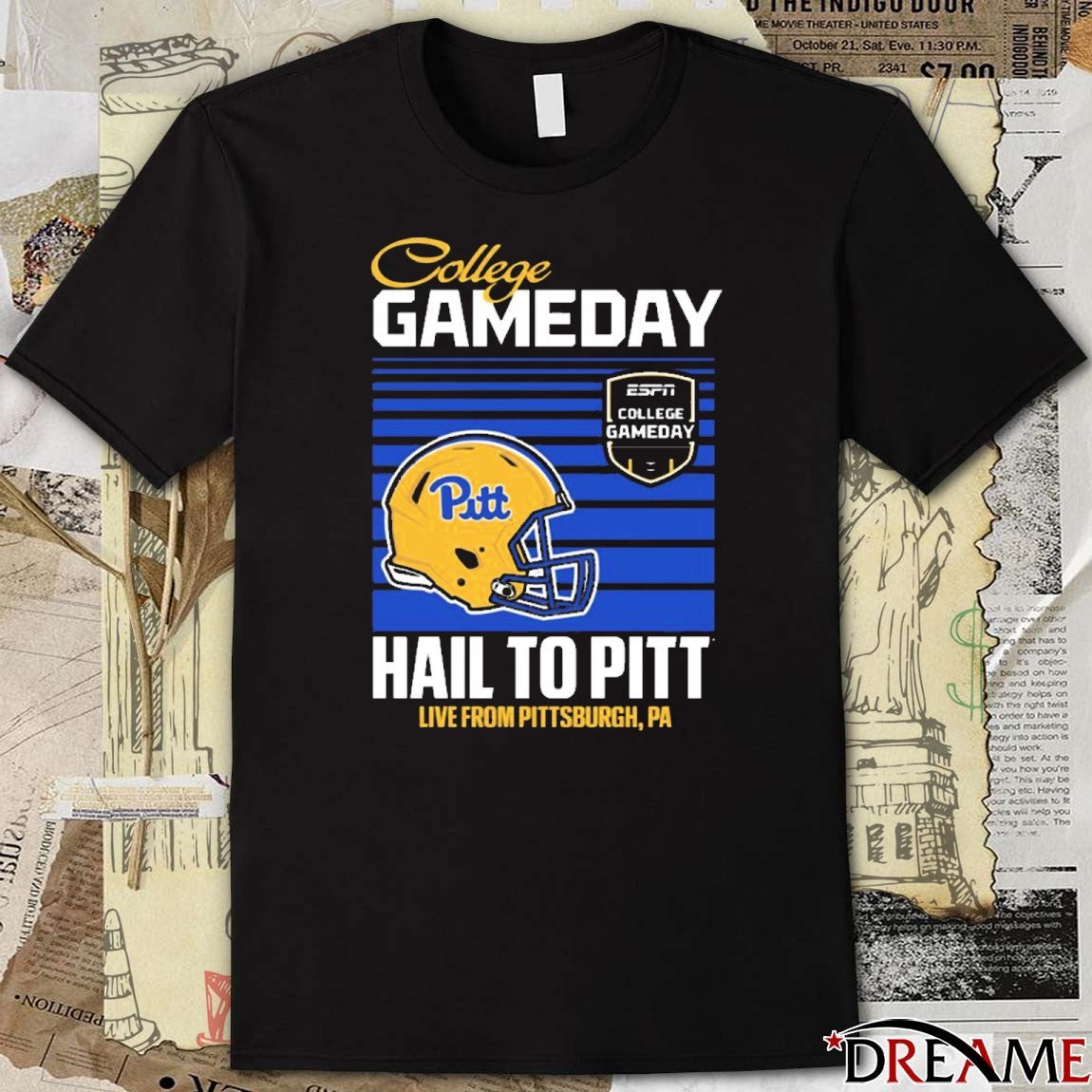 Pitt Panthers College GameDay Hail To Pitt Live From Pittsburgh PA Helmet t-shirt