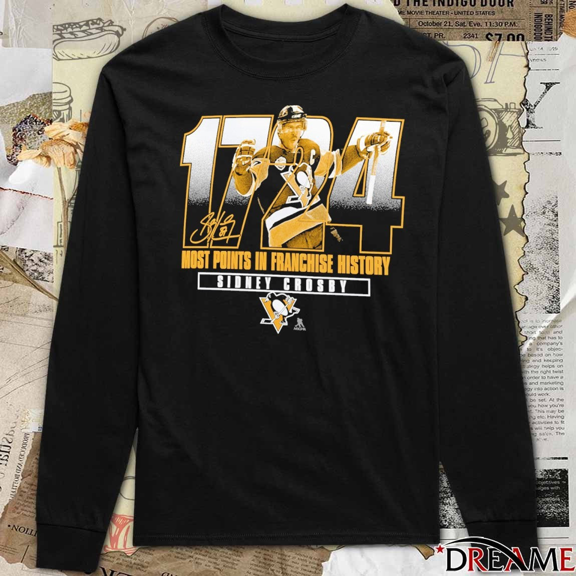 Pittsburgh Penguins Sidney Crosby 1724 Most Points in Franchise History Signature t-shirt