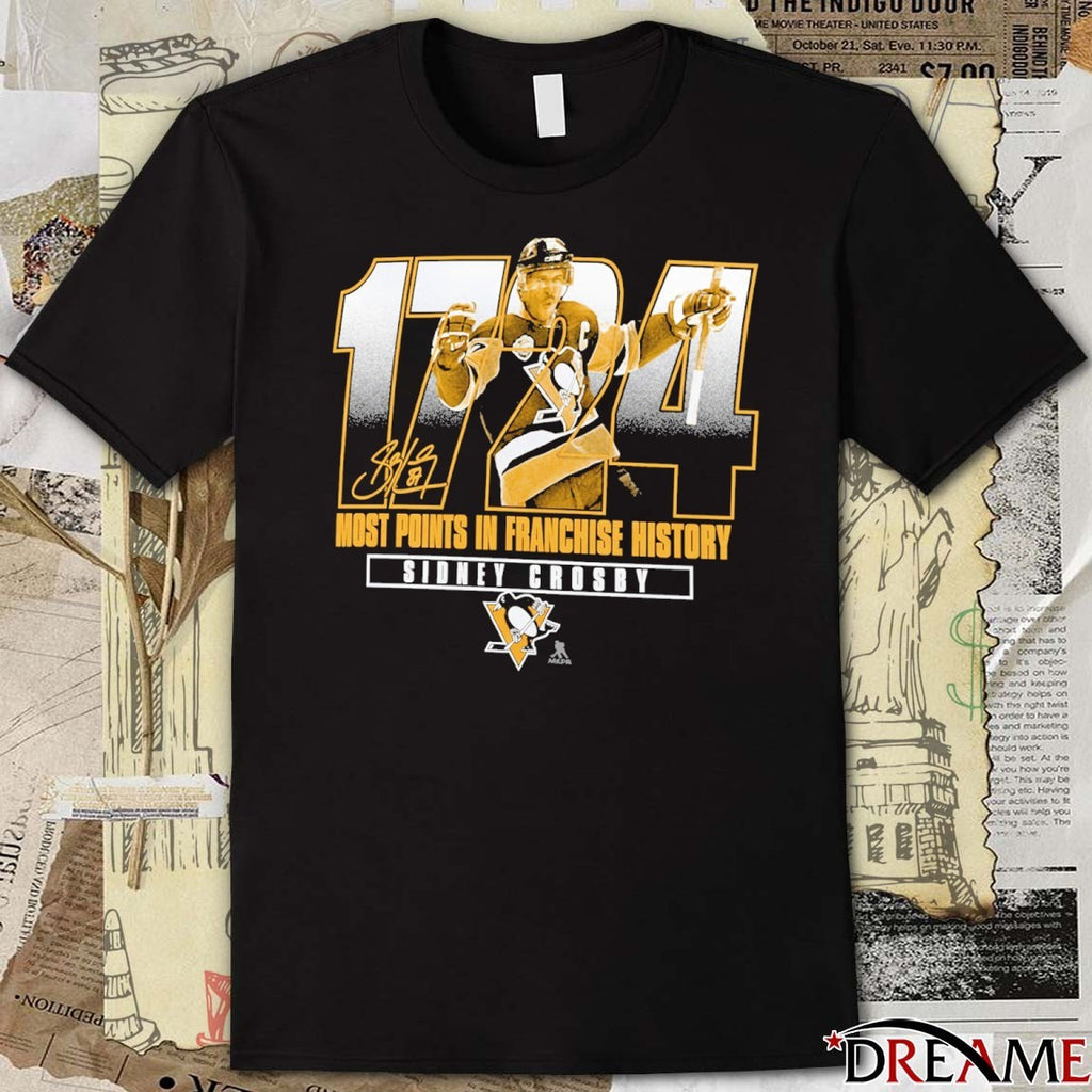 Pittsburgh Penguins Sidney Crosby 1724 Most Points in Franchise History Signature t-shirt