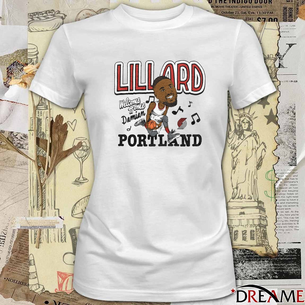 Portland Trail Blazers Damian Lillard Welcome Home Caricature 2025 t-shirt