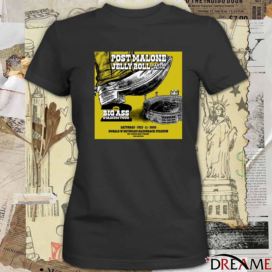 Post Malone The Big Ass Stadium Tour July 11 2026 Donald W Reynolds Razorback Stadium Poster t-shirt