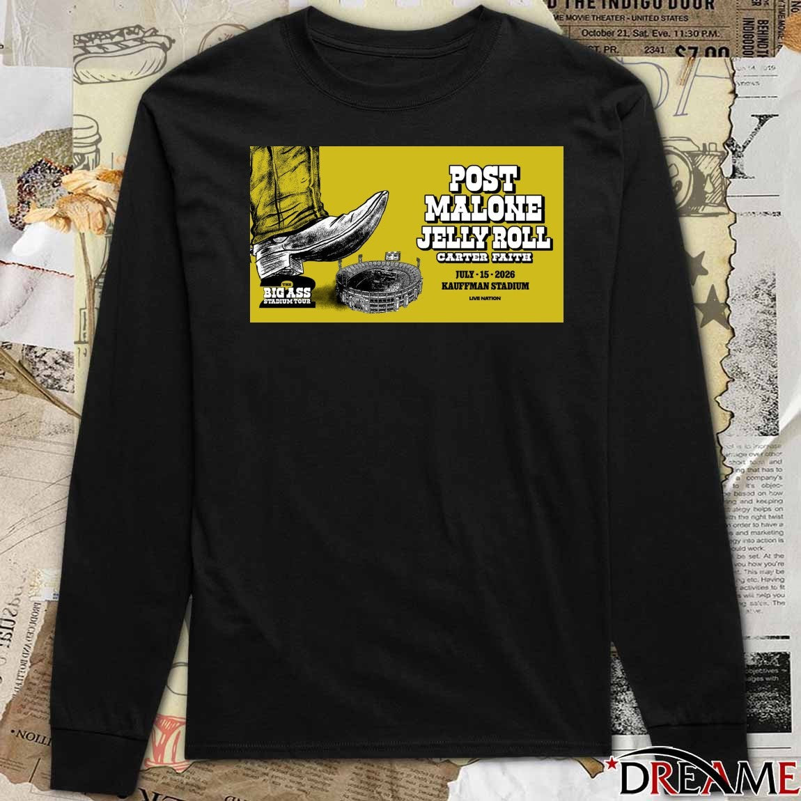 Post Malone The Big Ass Stadium Tour July 15 2026 Kauffman Stadium Poster t-shirt