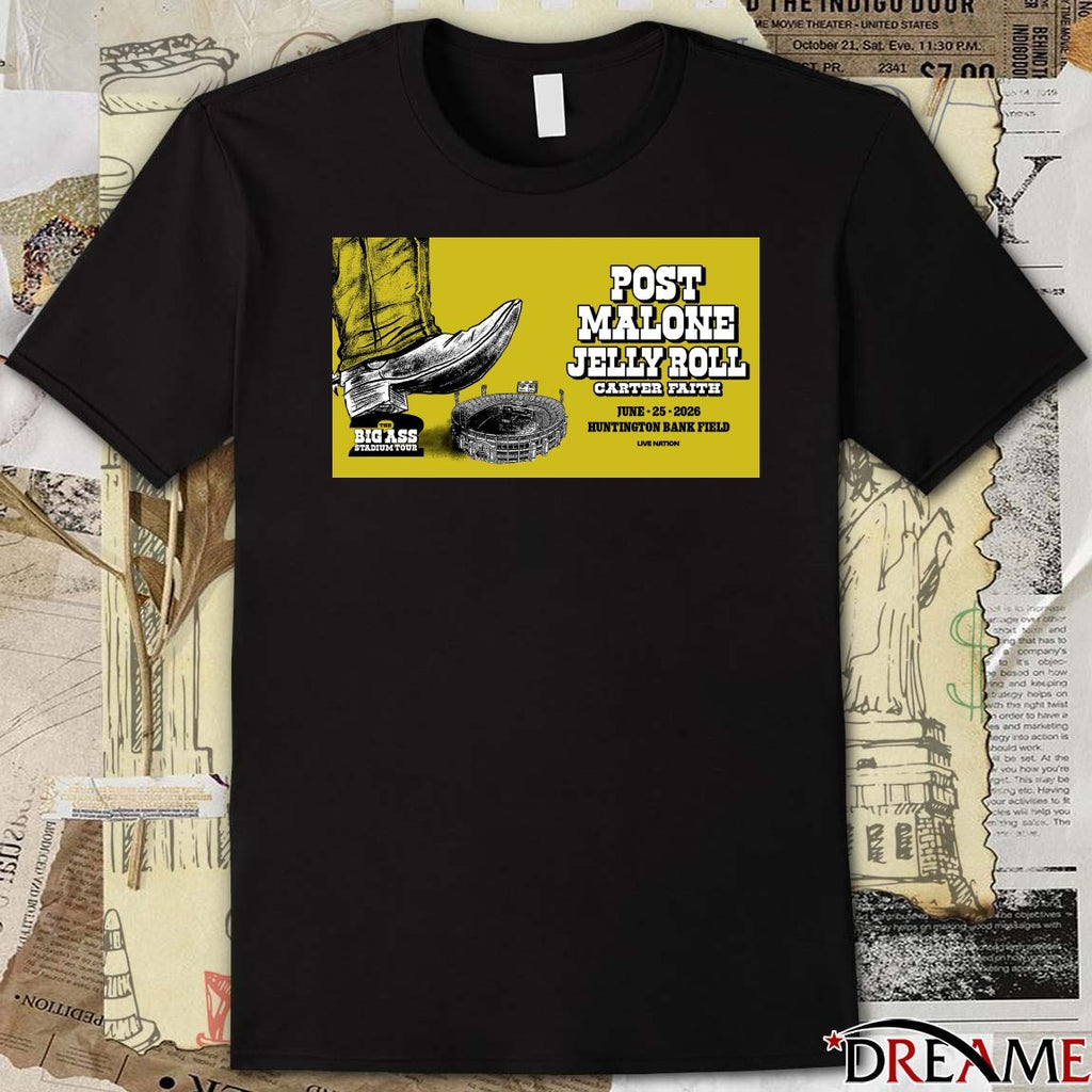 Post Malone The Big Ass Stadium Tour June 25 2026 Huntington Bank Field Poster t-shirt