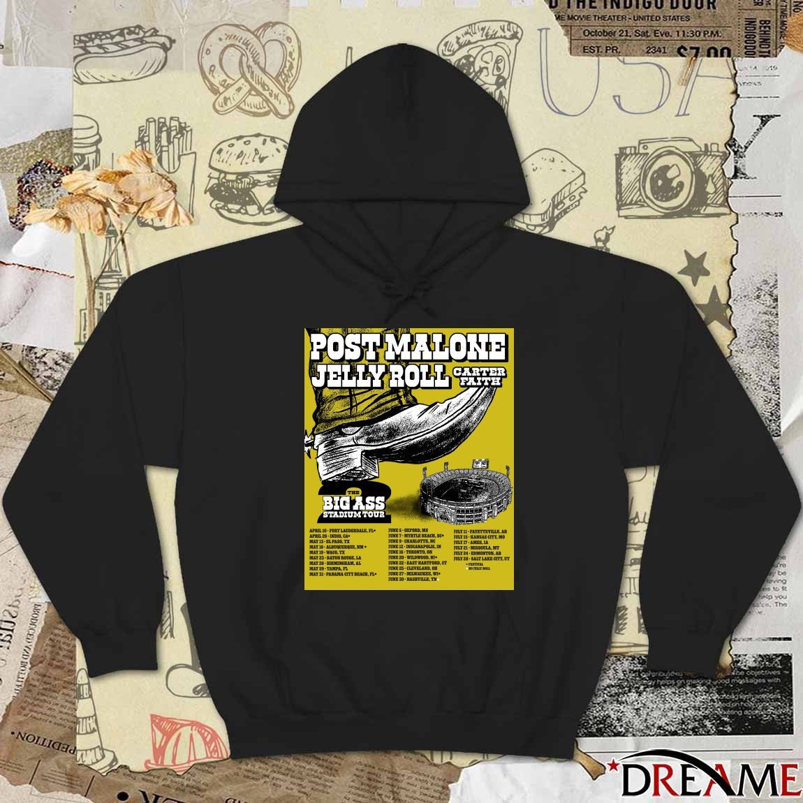 Post Malone The Big Ass Stadium Tour Part 2 April 10 – July 28 2026 Poster t-shirt