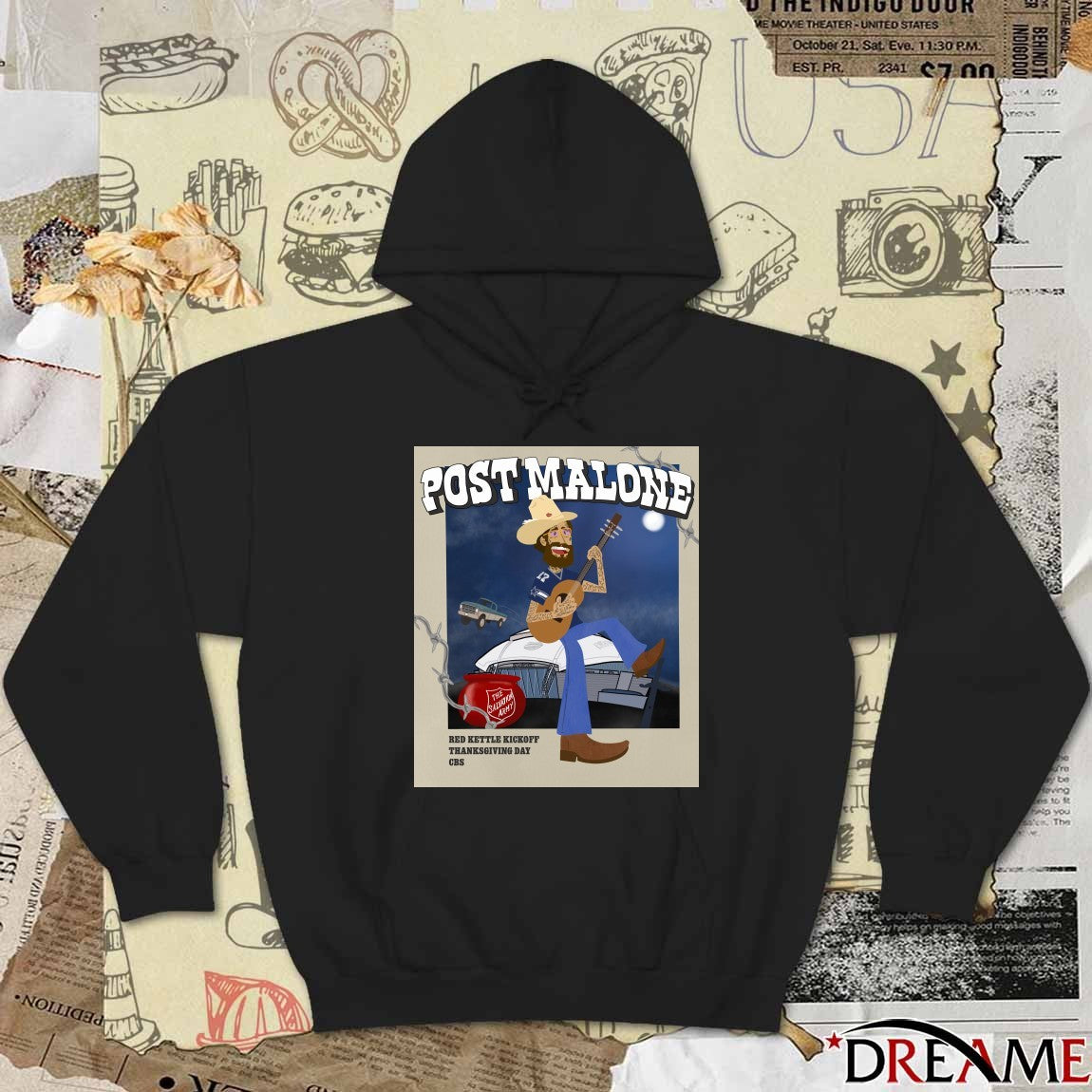 Post Malone x Dallas Cowboys Salvation Army Red Kettle Kickoff The Salvation Army Poster t-shirt