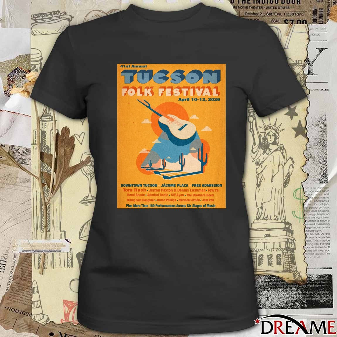 Poster 41st Annual Tucson Folk Festival Tucson AZ April 10-12 2026 t-shirt