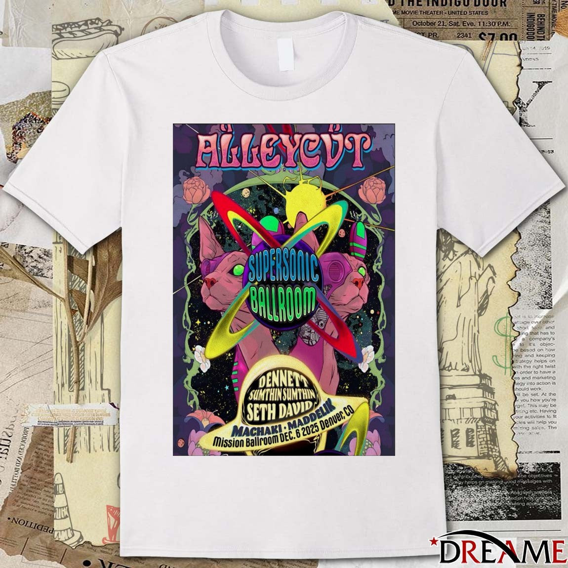 Poster ALLEYCVT At Mission Ballroom On December 6 2025 Denver CO t-shirt