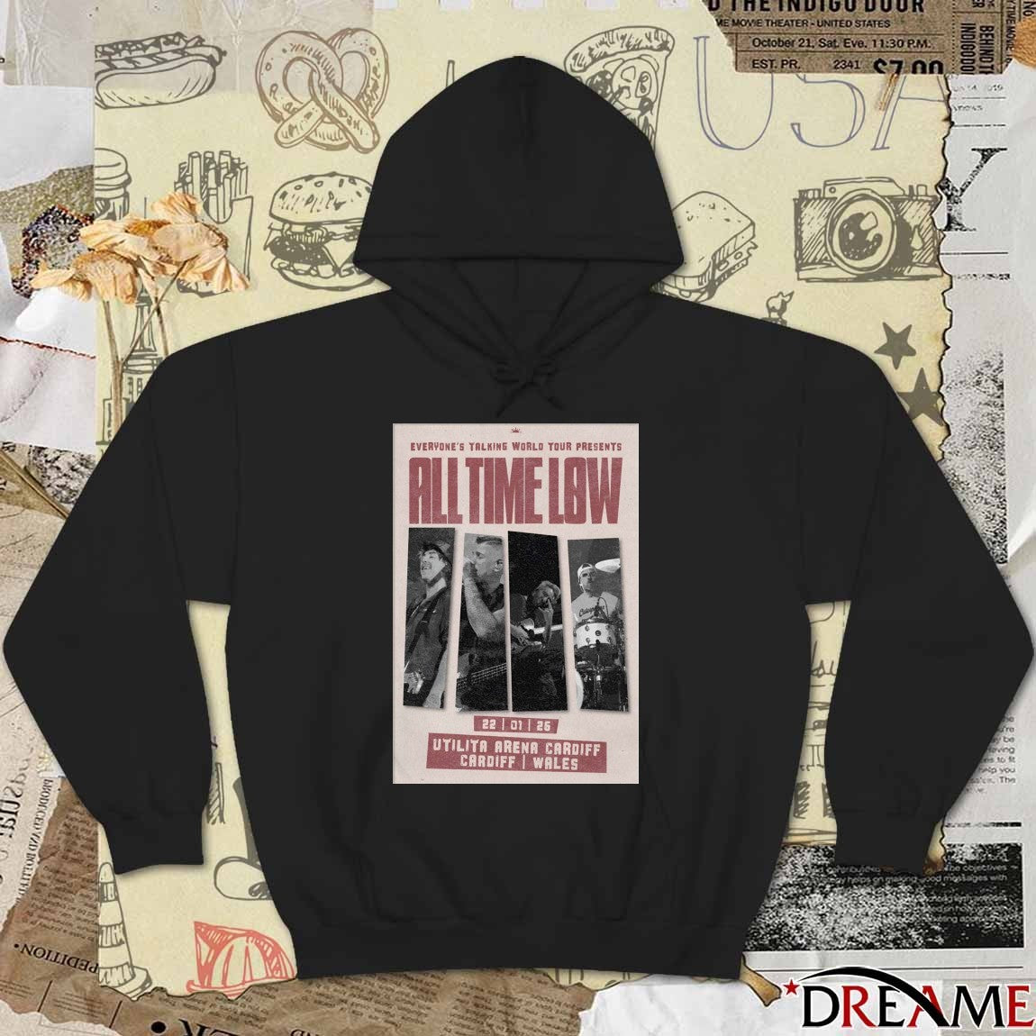 Poster All Time Low January 22 2026 Utilita Arena Cardiff Wales t-shirt