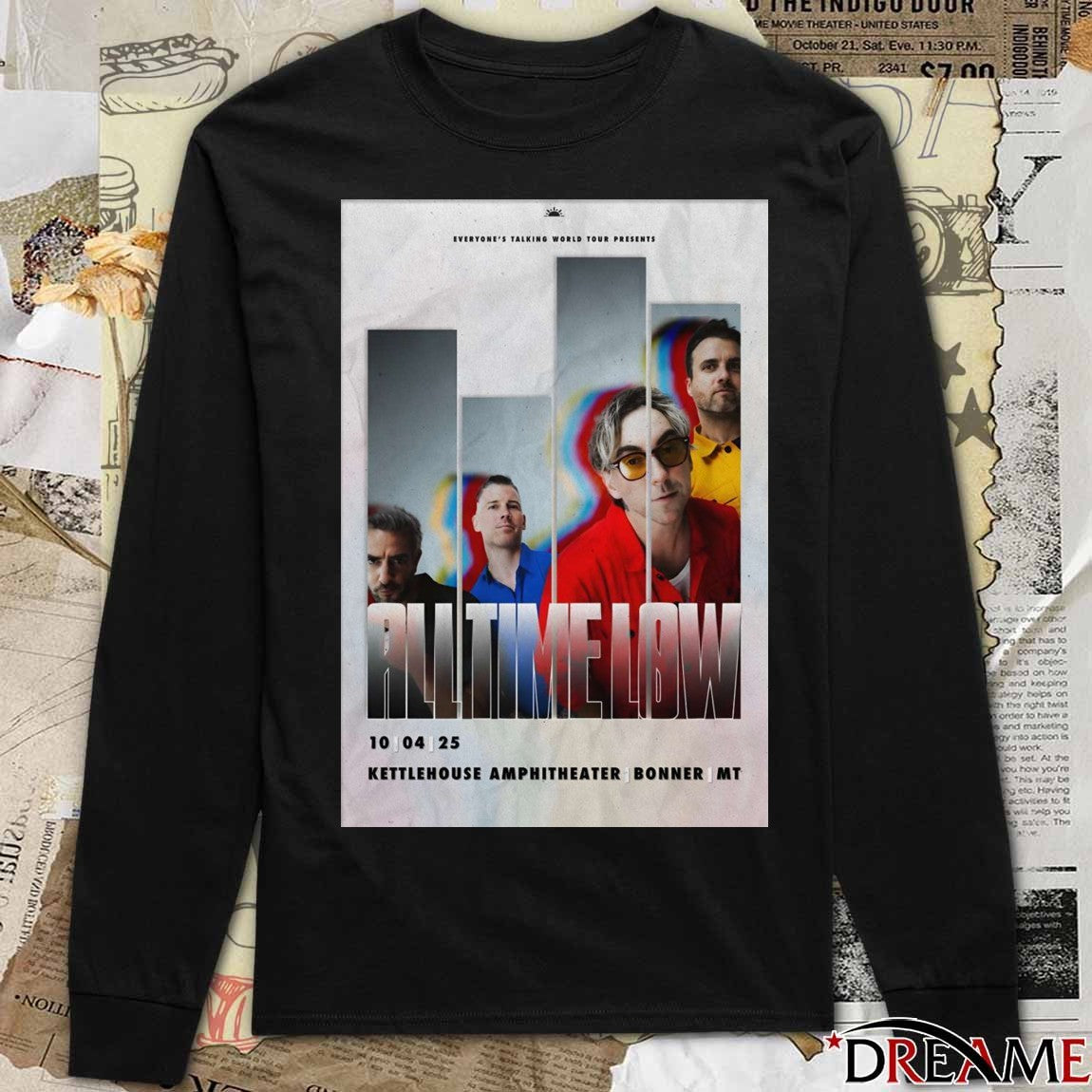Poster All Time Low October 4 2025 KettleHouse Amphitheater Bonner MT t-shirt