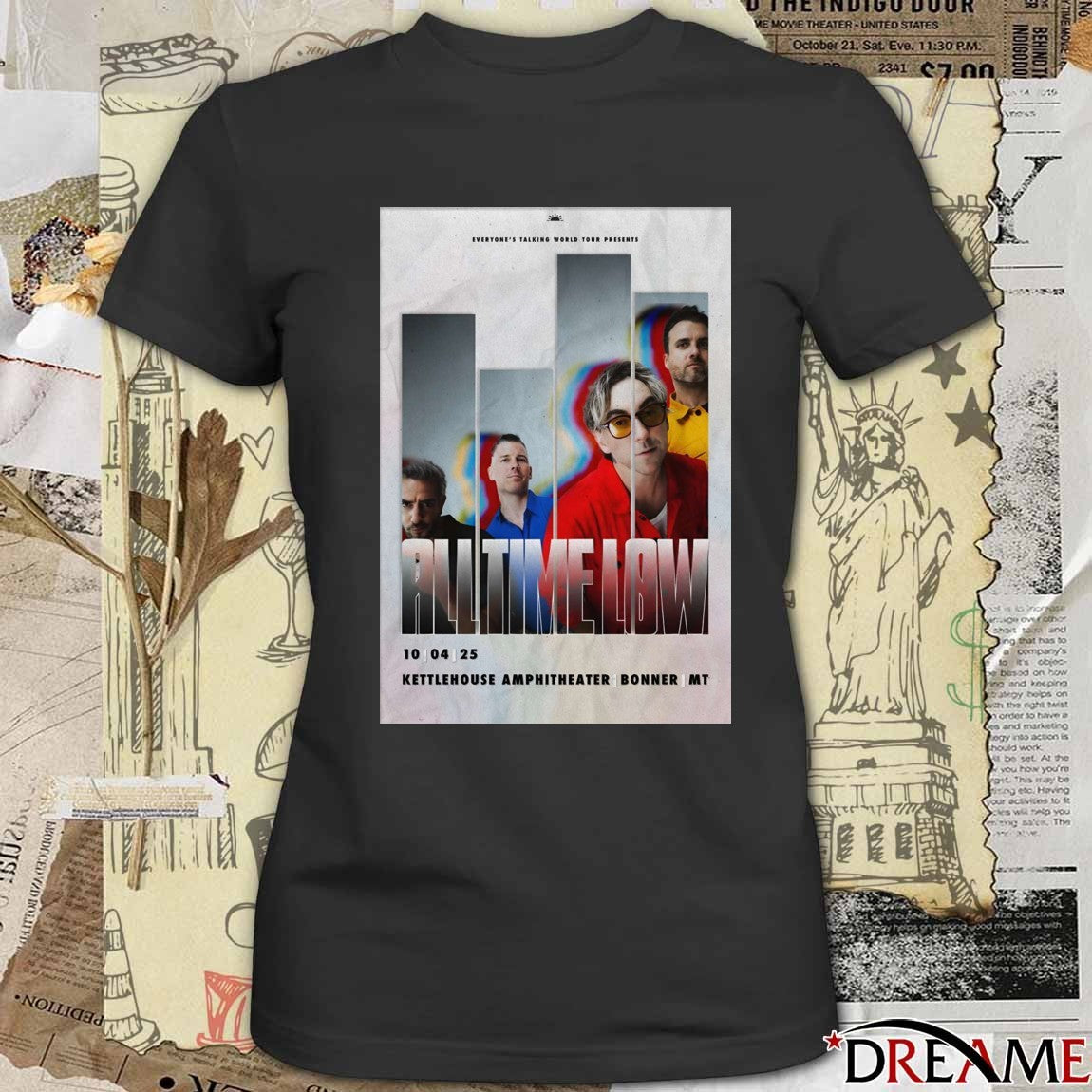 Poster All Time Low October 4 2025 KettleHouse Amphitheater Bonner MT t-shirt