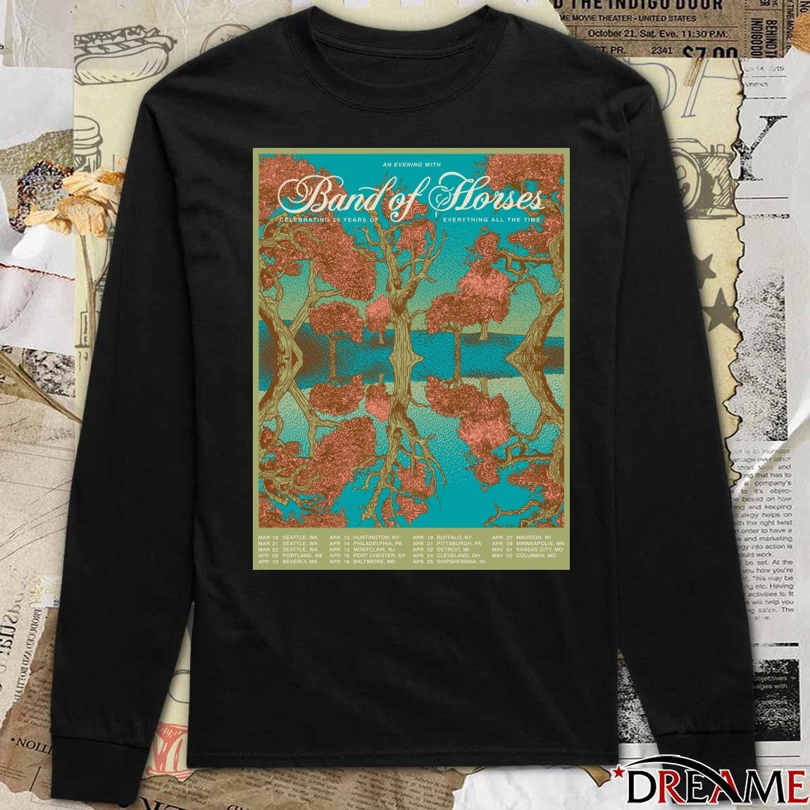 Poster Band Of Horses 20th Anniversary Tour 2026 Everything All The Time t-shirt