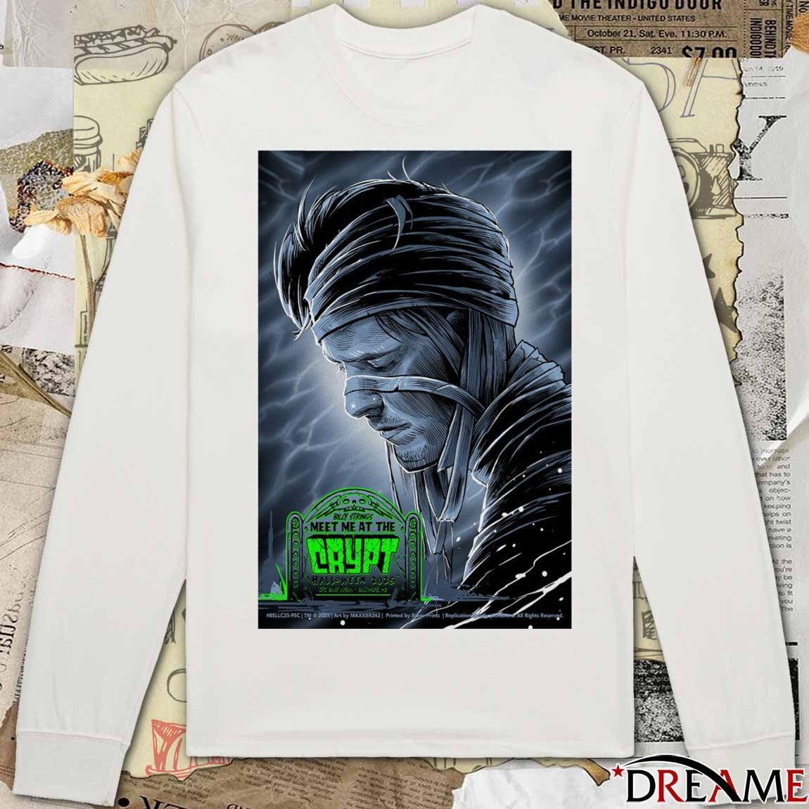 Poster Billy Strings Meet Me At The Crypt Halloween 2025 CFG Bank Arena t-shirt