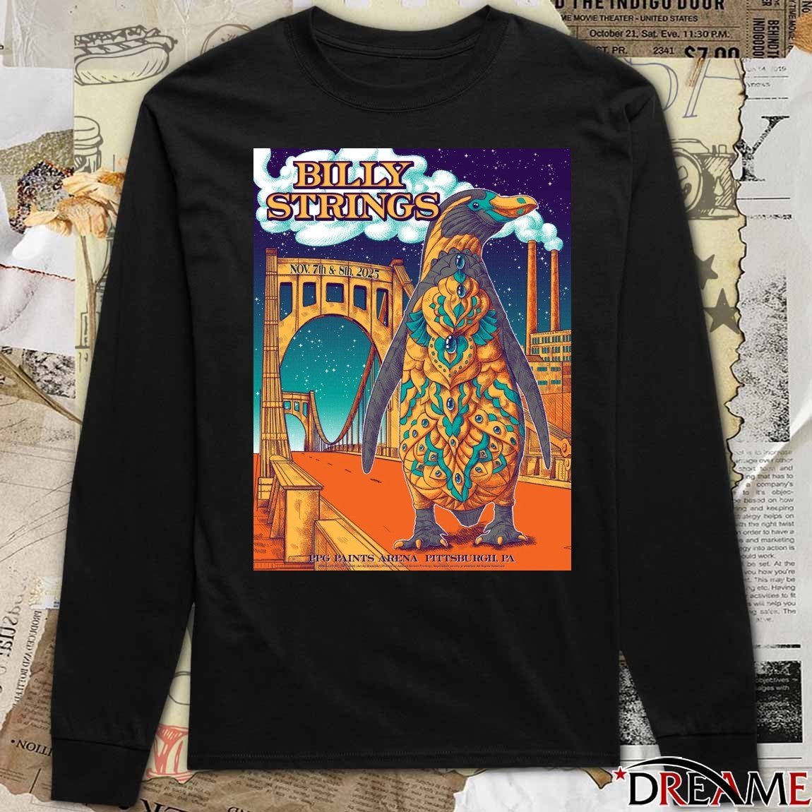 Poster Billy Strings November 7-8 2025 PPG Paints Arena Pittsburgh PA Event t-shirt