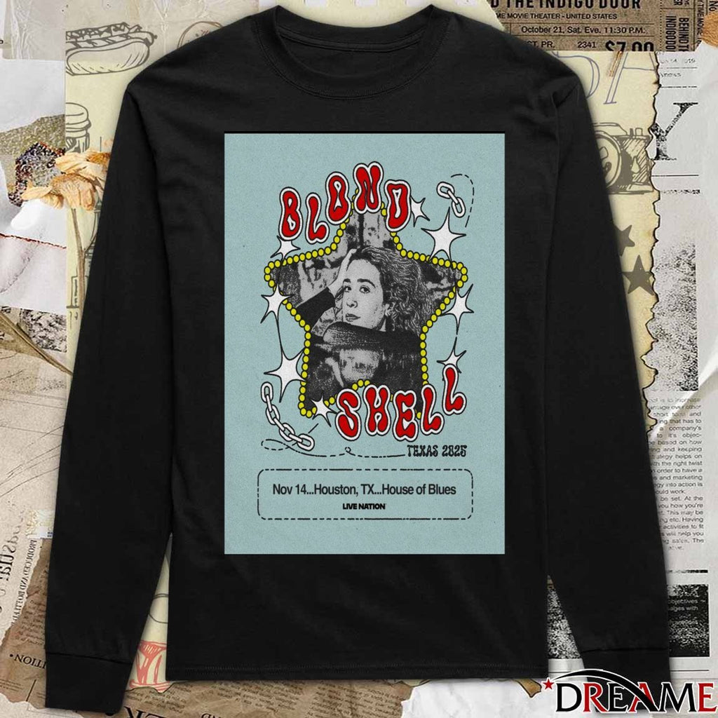 Poster Blondshell Tour November 14 2025 Houston TX House Of Blues t-shirt