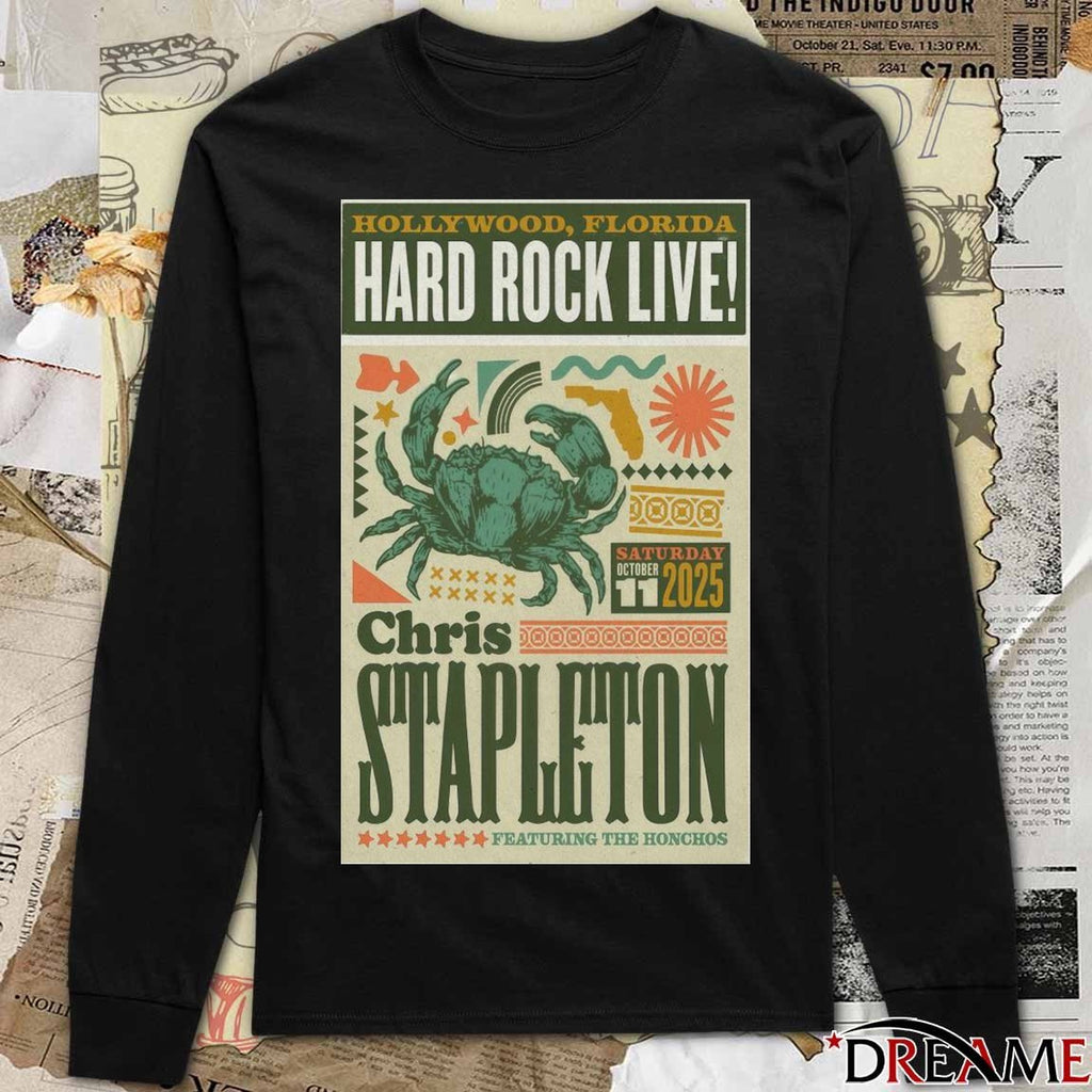 Poster Chris Stapleton October 11 2025 Hard Rock Live In Hollywood FL t-shirt