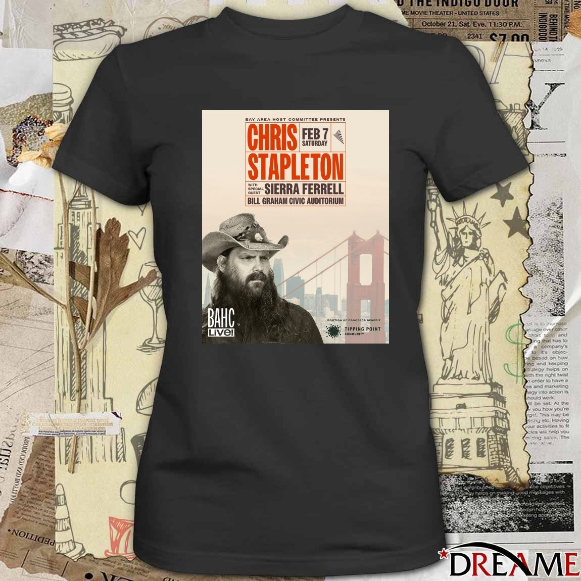 Poster Chris Stapleton Tour Bill Graham Civic Auditorium San Francisco CA February 7 2025 t-shirt