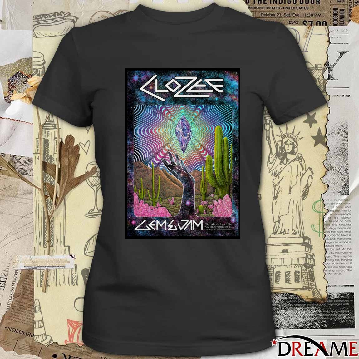 Poster CloZee Gem and Jam Festival Tucson AZ February 6-8 2026 t-shirt