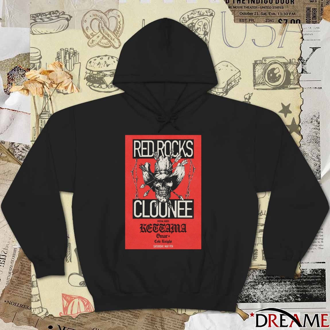 Poster Cloonee Saturday May 9 2026 Red Rocks Amphitheatre t-shirt