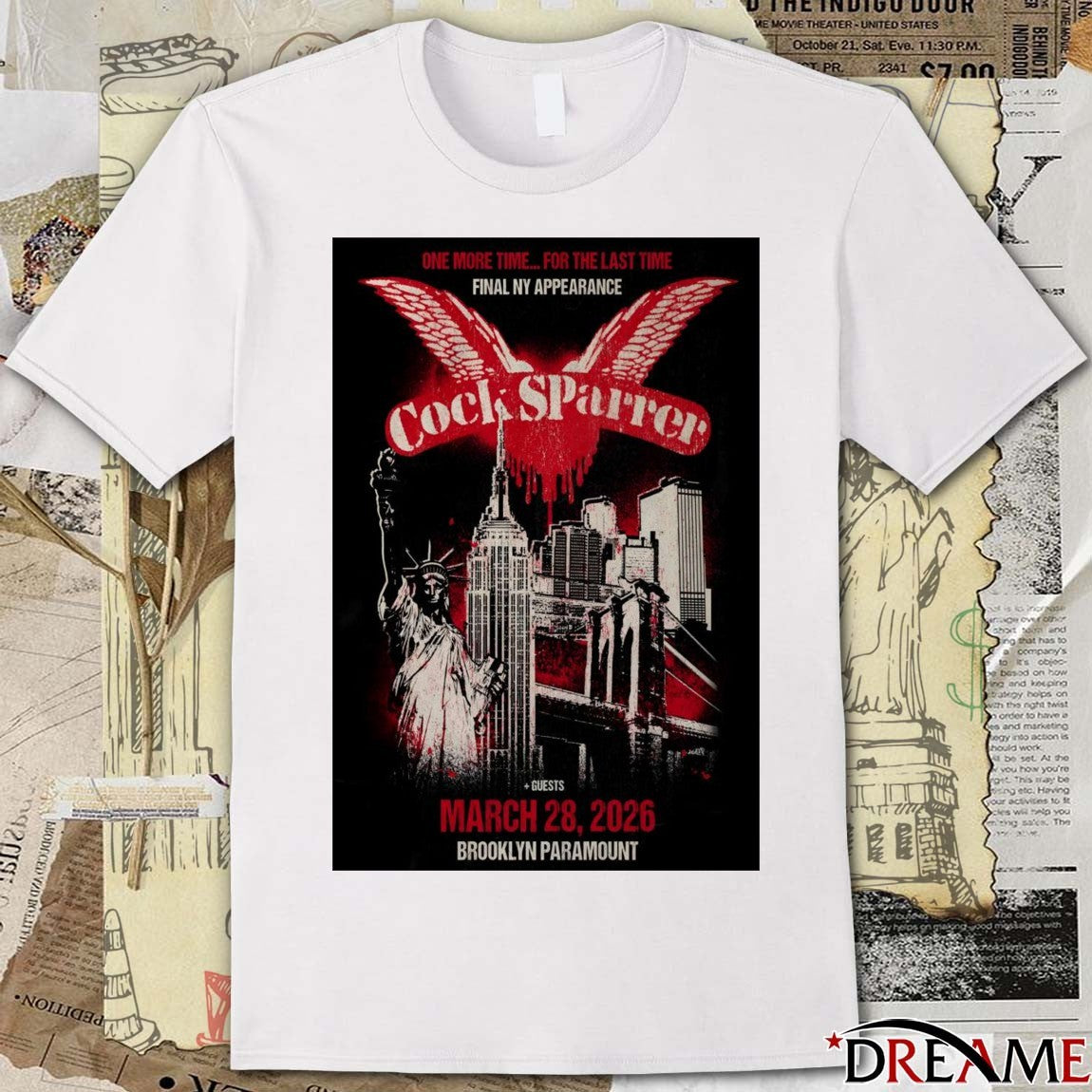 Poster Cock Sparrer Event Brooklyn NY On March 28 2026 t-shirt
