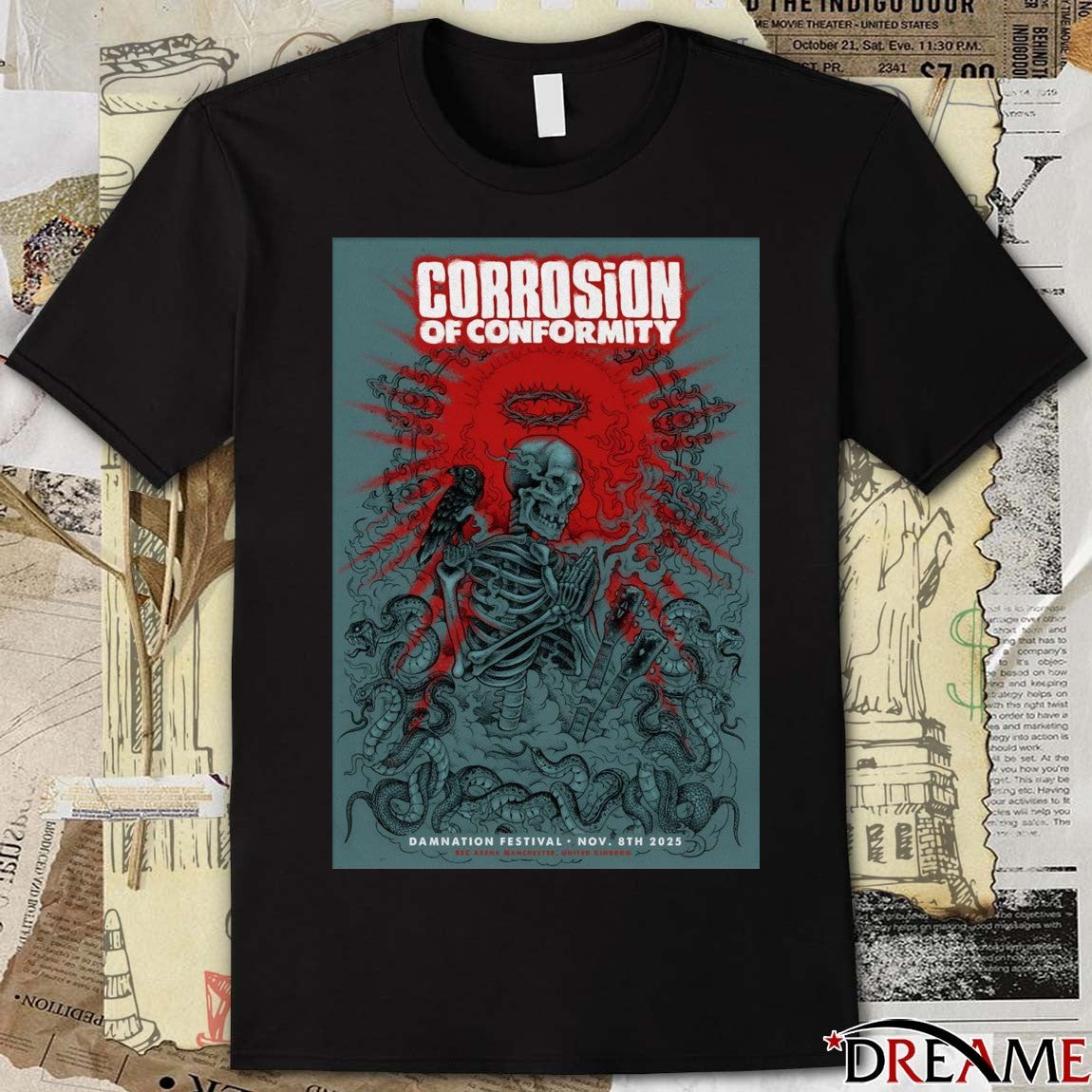 Poster Corrosion Of Conformity November 8th 2025 Damnation Festival t-shirt