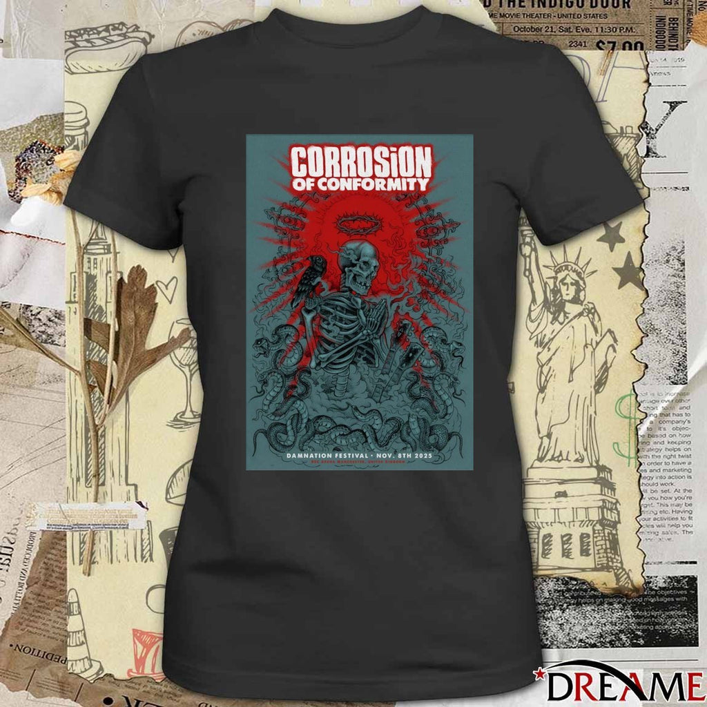 Poster Corrosion Of Conformity November 8th 2025 Damnation Festival t-shirt