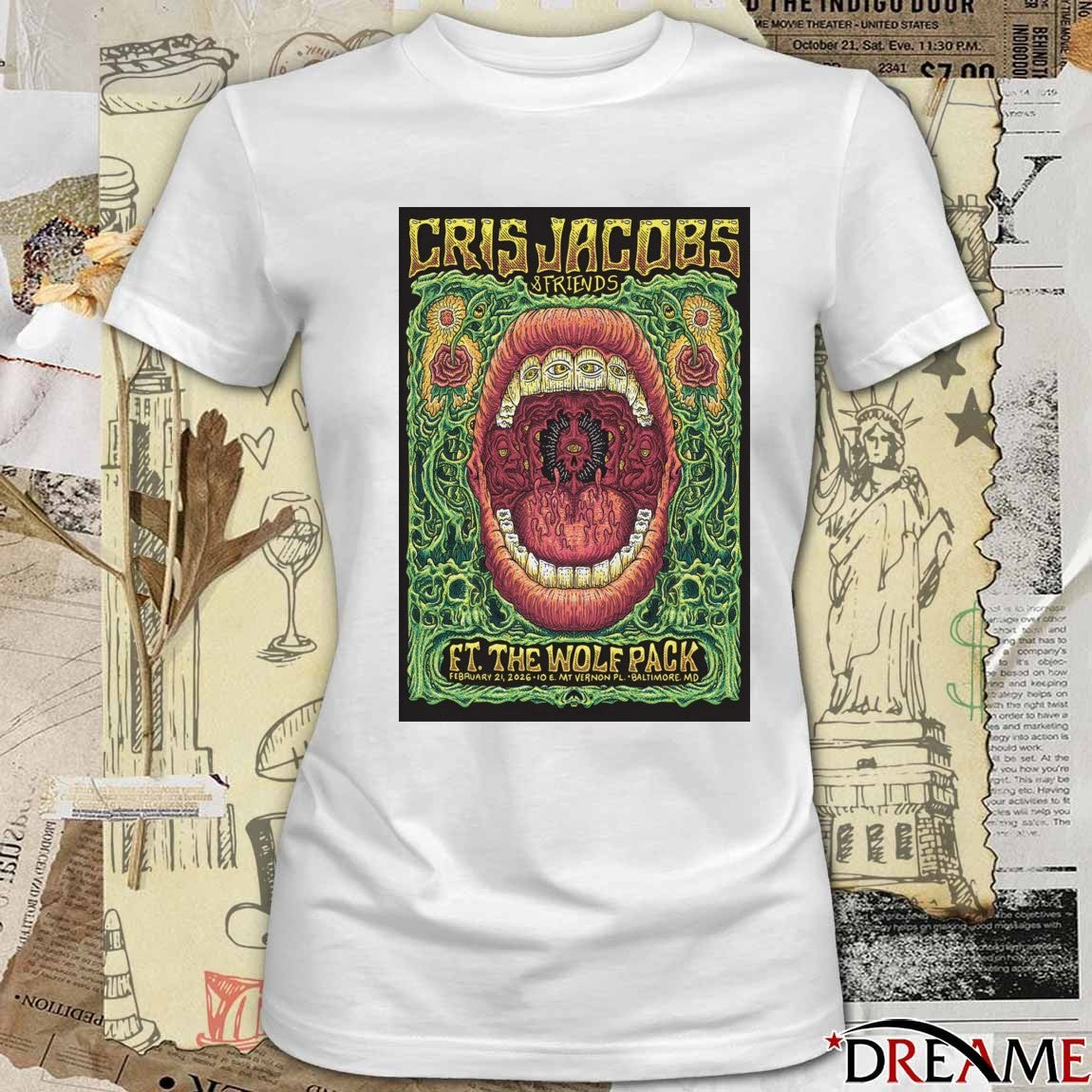 Poster Cris Jacobs And Friends February 21 2026 10 E Mt Vernon Pl In Baltimore MD t-shirt