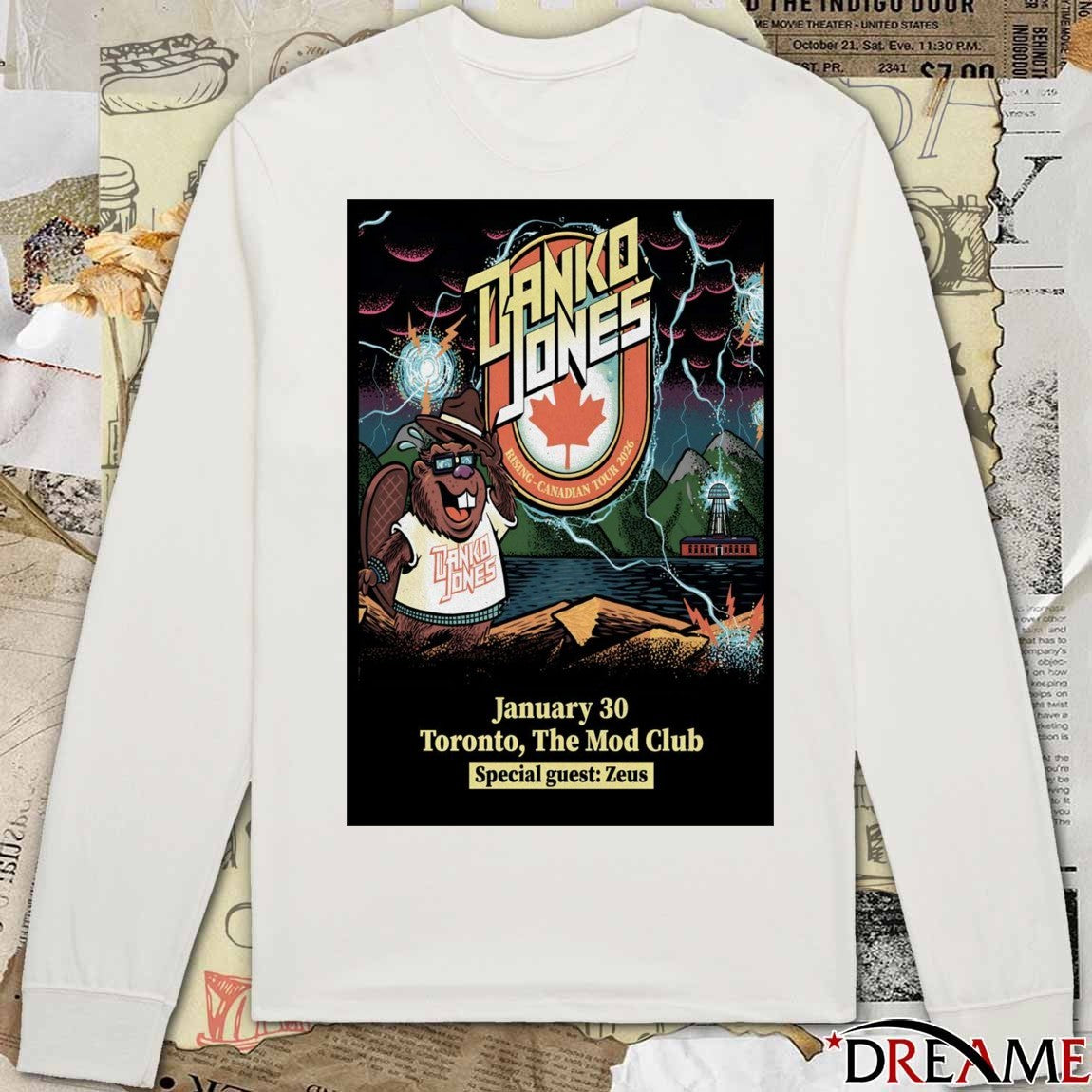 Poster Danko Jones January 30 2026 The Mod Club In Toronto ON t-shirt