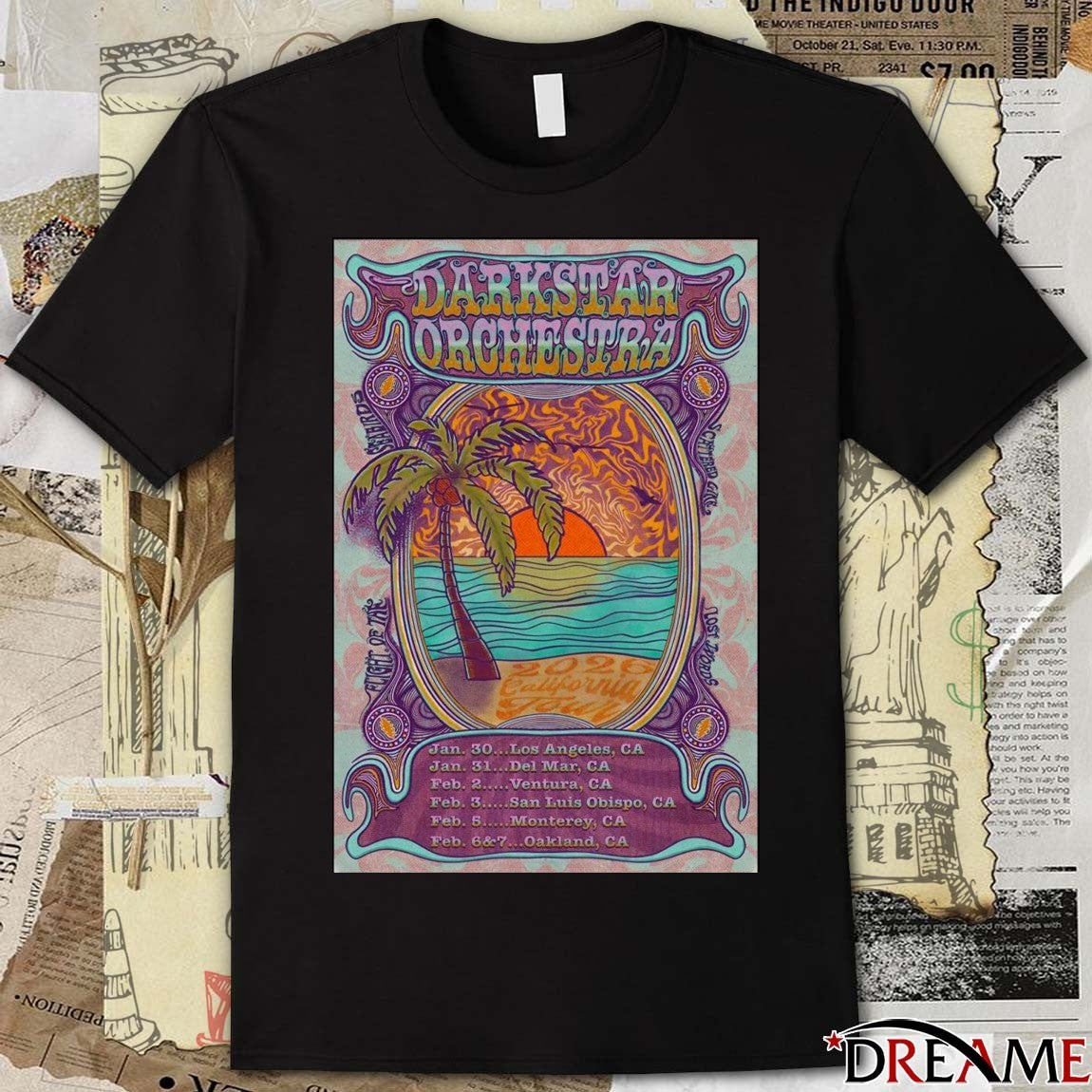 Poster Dark Star Orchestra Tour 2026 January – February California t-shirt