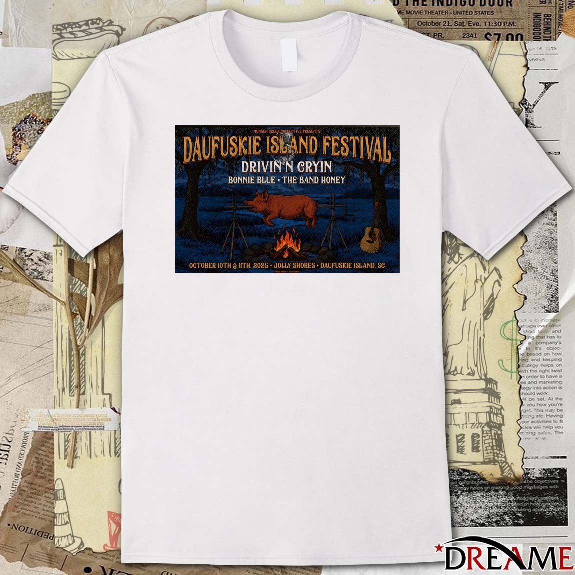 Poster Daufuskie Island Festival Jolly Shores Daufuskie Island SC October 10-11 2025 t-shirt