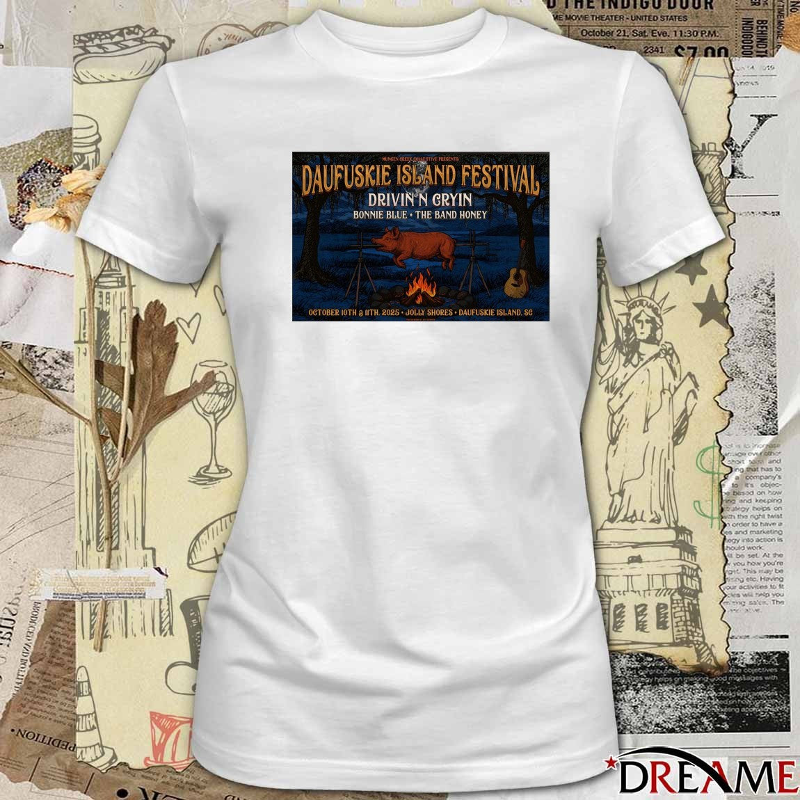 Poster Daufuskie Island Festival Jolly Shores Daufuskie Island SC October 10-11 2025 t-shirt