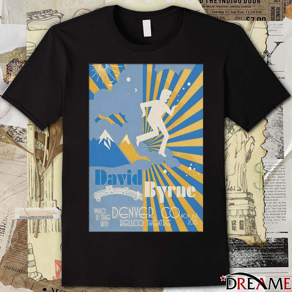 Poster David Byrne Denver CO Bellco Theatre November 6-7 2025 t-shirt