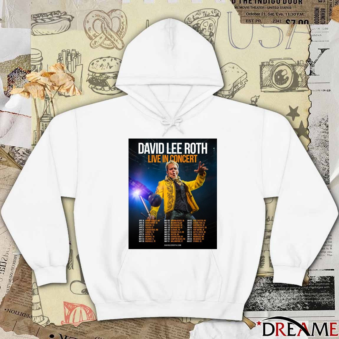 Poster David Lee Roth Live In Concert 2026 Norrth America Schedule t-shirt
