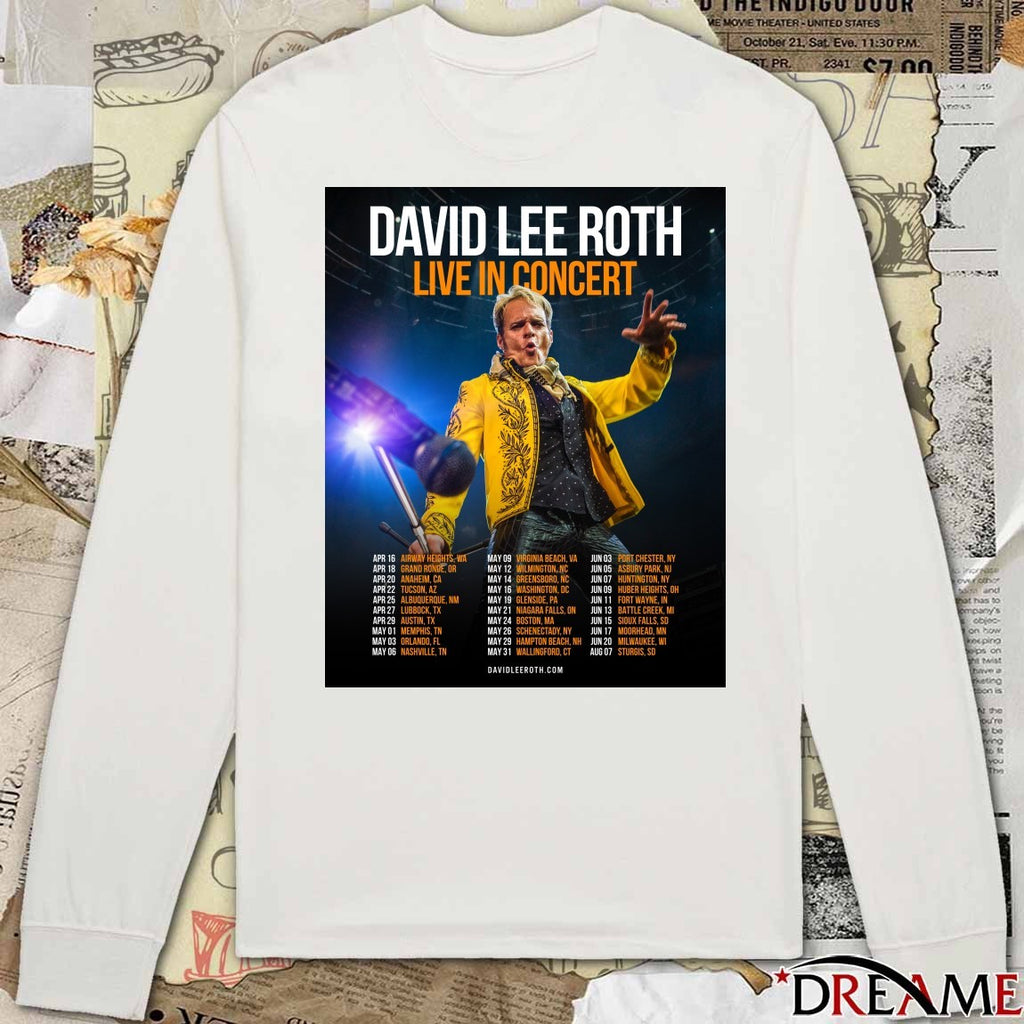 Poster David Lee Roth Live In Concert 2026 Norrth America Schedule t-shirt