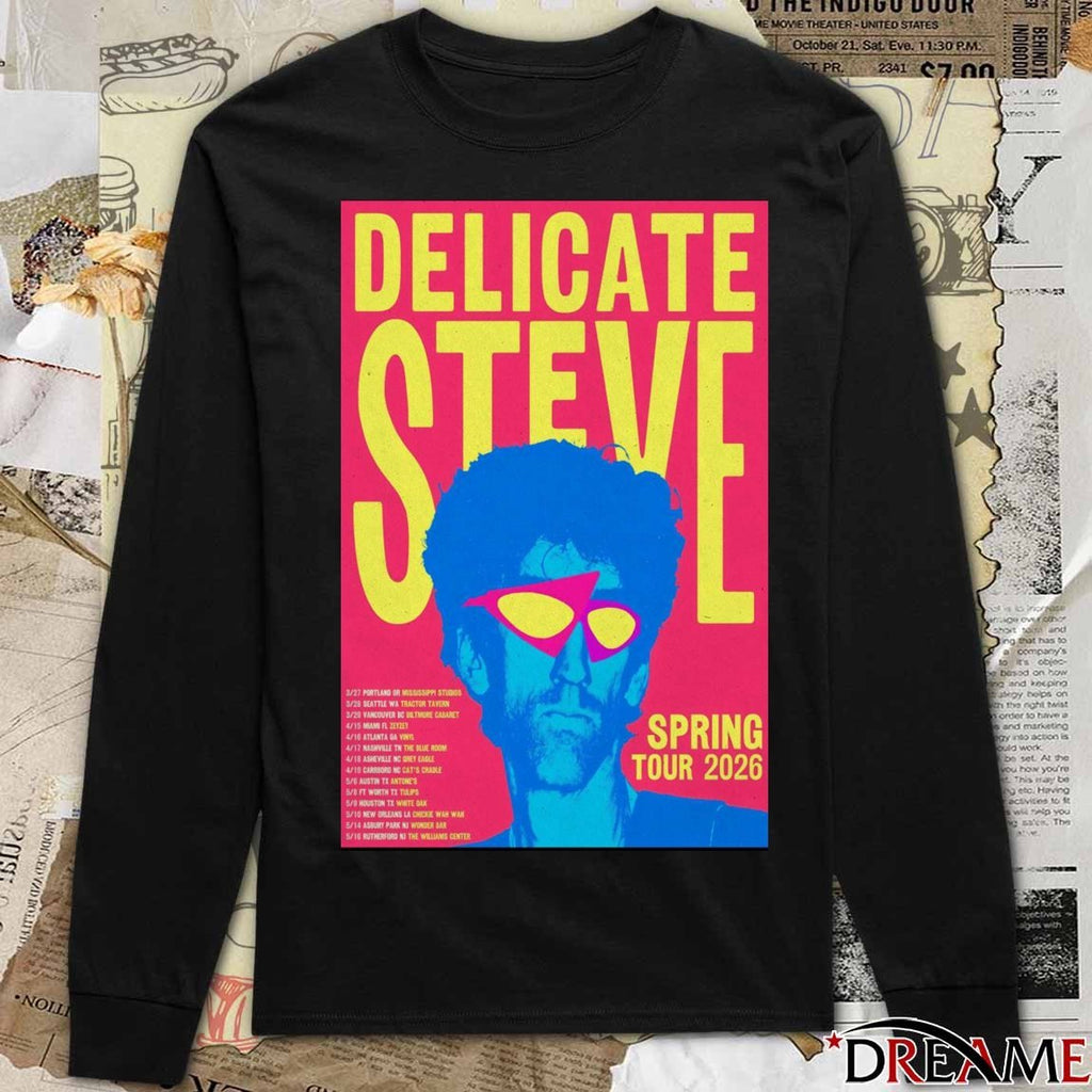 Poster Delicate Steve Announces Spring Tour 2026 March 27 – May 16 t-shirt