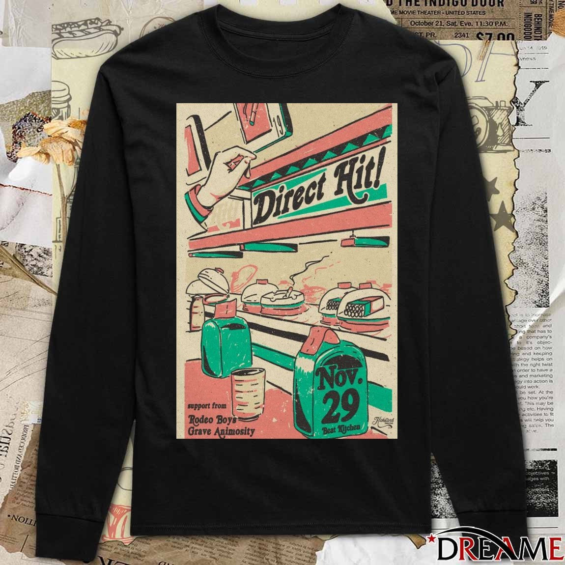 Poster Direct Hit November 29 2025 Beat Kitchen t-shirt