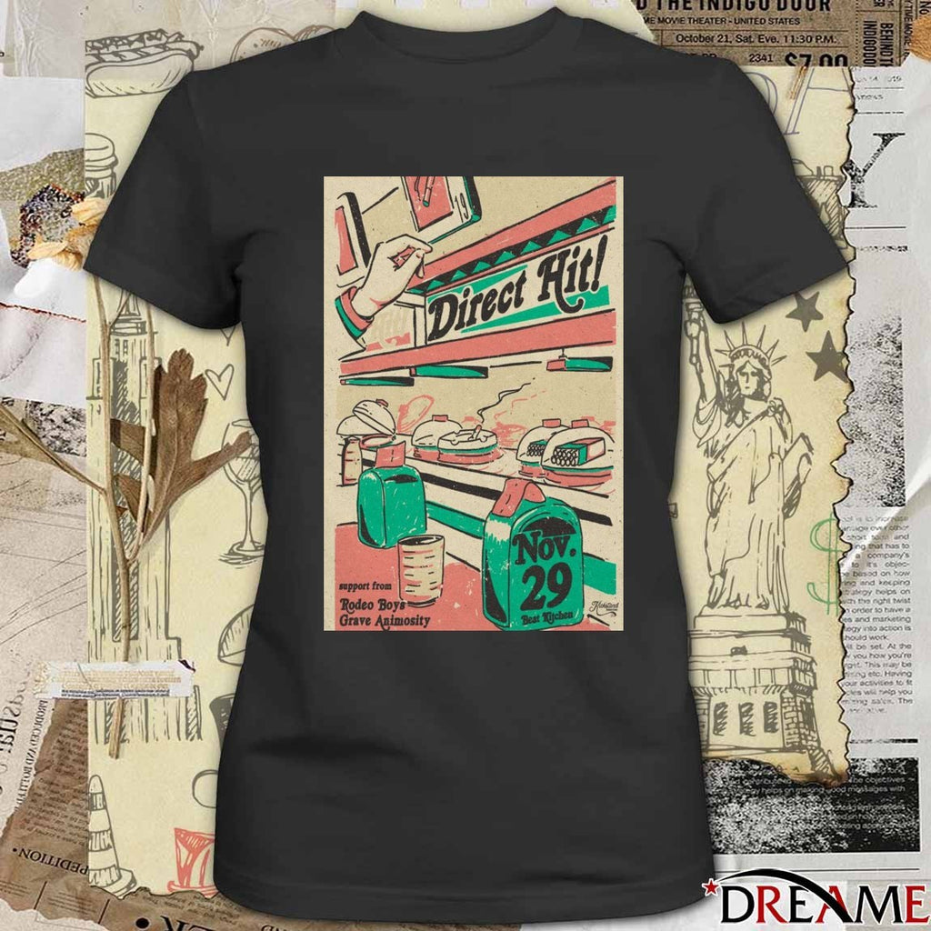 Poster Direct Hit November 29 2025 Beat Kitchen t-shirt