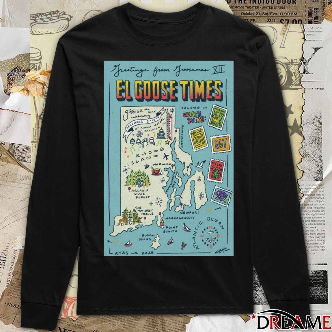 Poster El Goose Times 12.13.2025 Amica Mutual Pavilion t-shirt