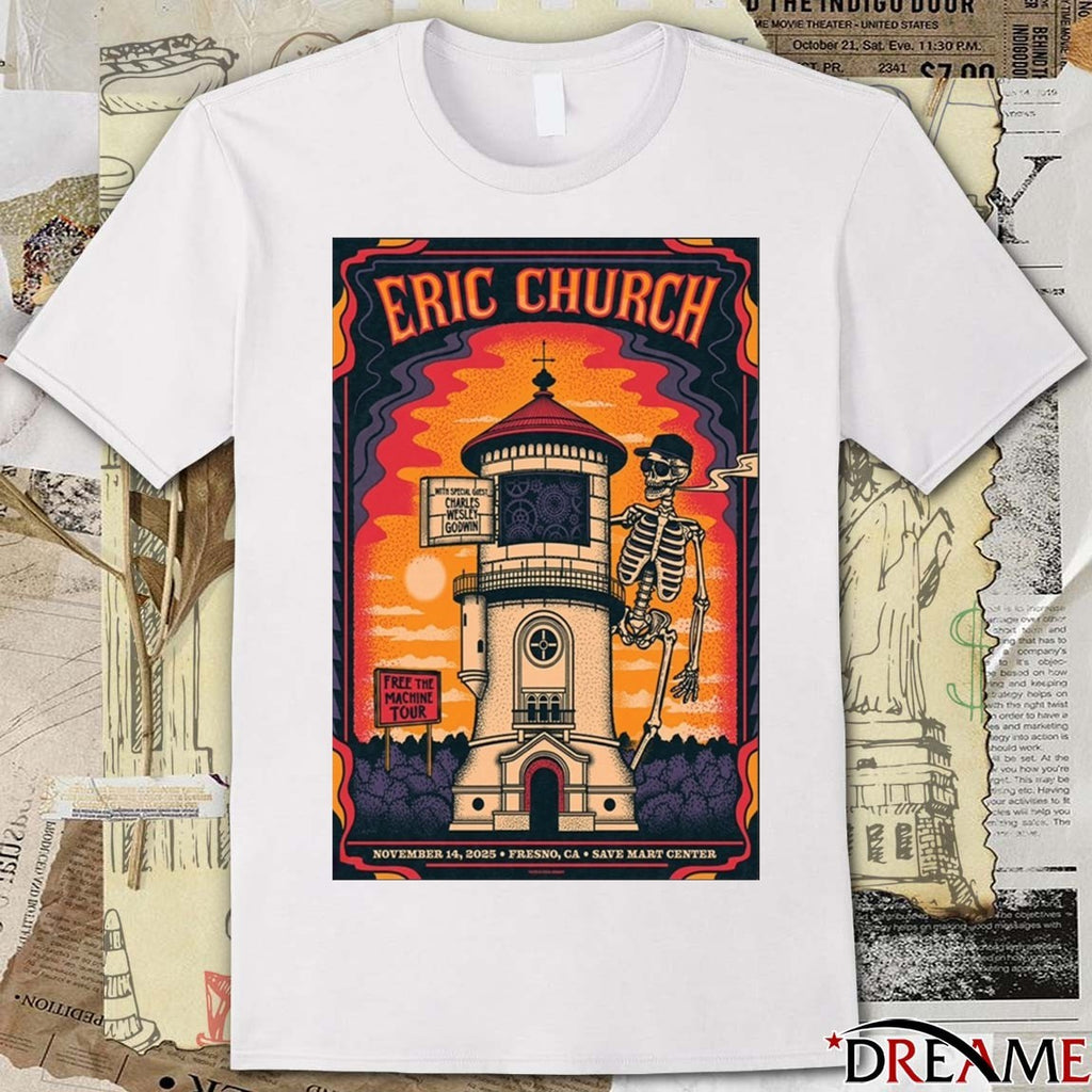 Poster Eric Church November 14 2025 Save Mart Center Fresno CA t-shirt
