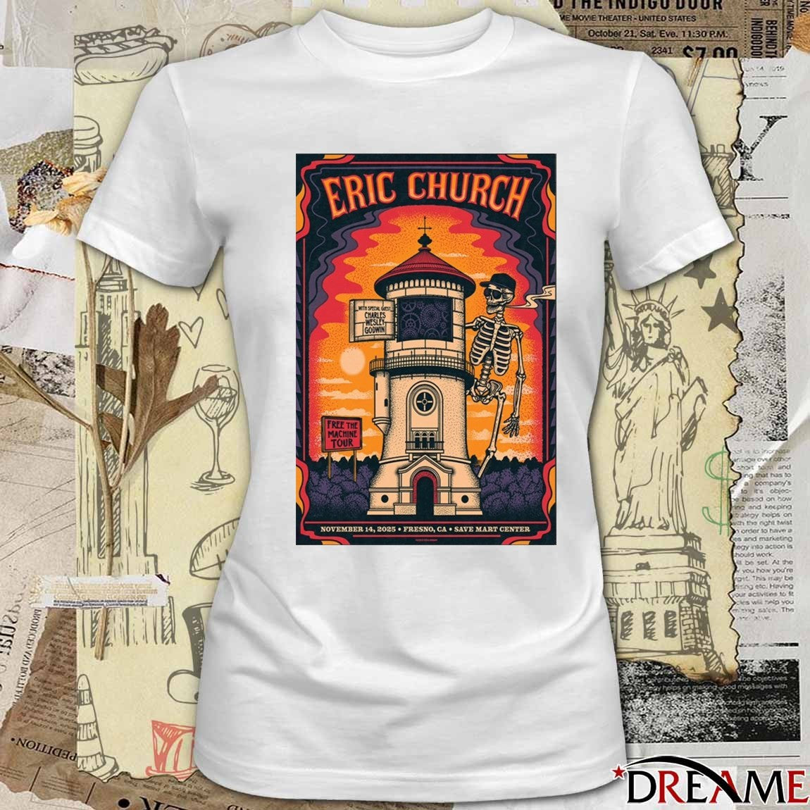 Poster Eric Church November 14 2025 Save Mart Center Fresno CA t-shirt