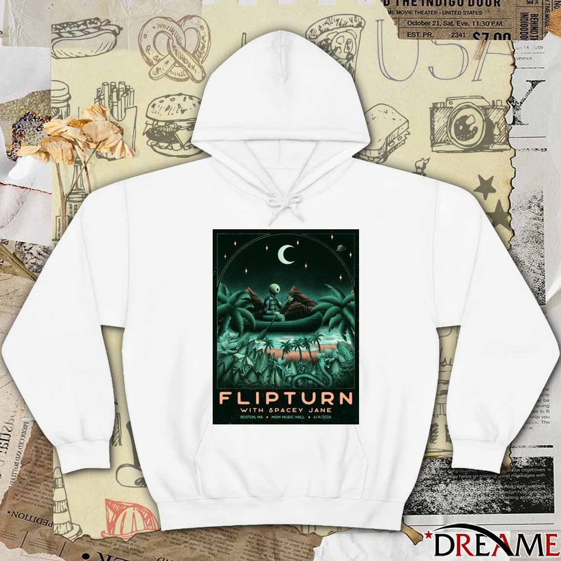 Poster Flipturn MGM Music Hall Boston MA June 4 2026 t-shirt