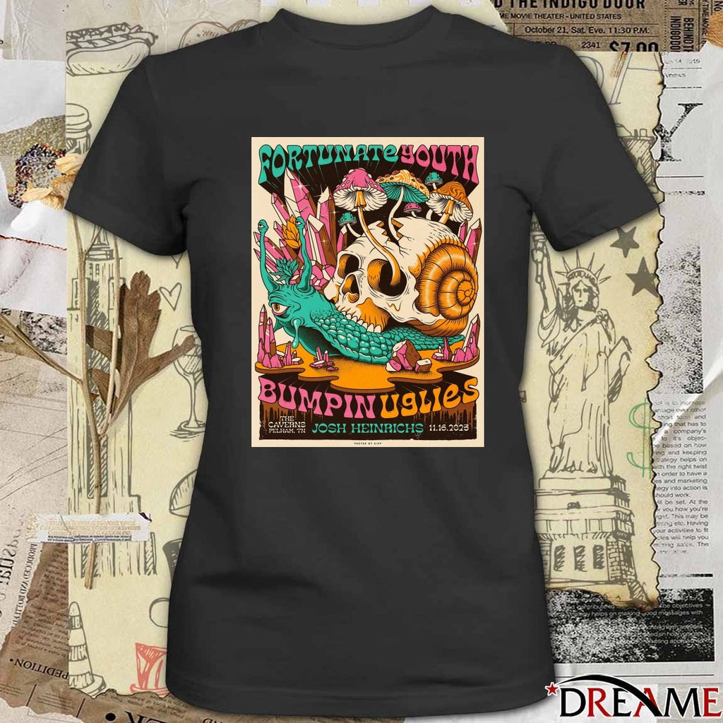 Poster Fortunate Youth Bumpin Uglies At The Caverns On November 16 2025 t-shirt