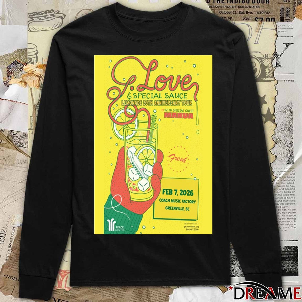 Poster G.Love Special Sauce February 7 2026 Coach Music Factory Greenville, SC Concert t-shirt