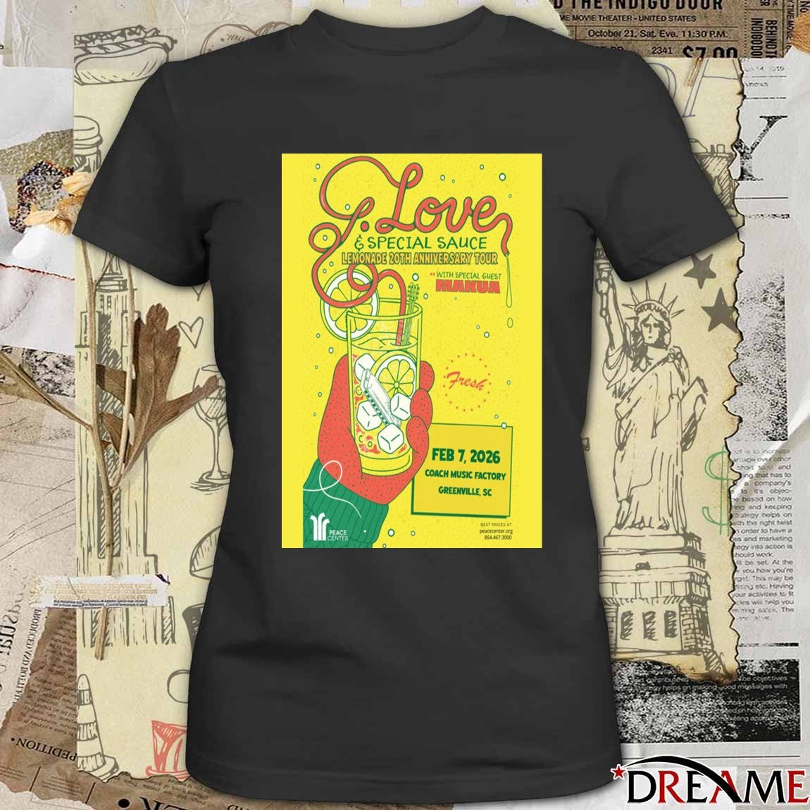 Poster G.Love Special Sauce February 7 2026 Coach Music Factory Greenville, SC Concert t-shirt