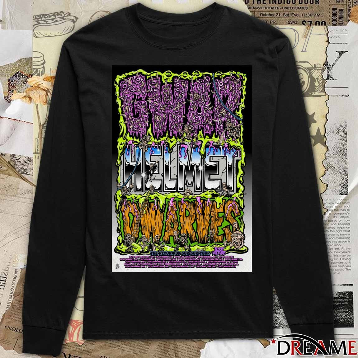 Poster GWAR Helmet Dwarves Tour The Return Of Gor Gor Tour 2025 t-shirt