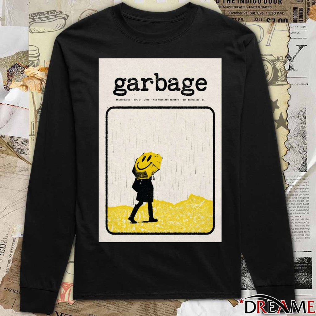 Poster Garbage October 24 2025 The Warfield Theatre In San Francisco Event t-shirt